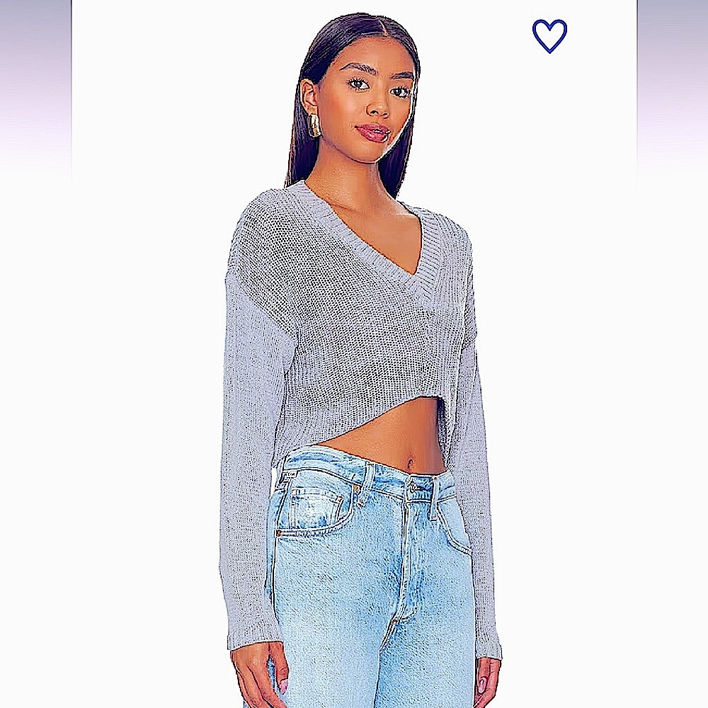 Superdown Perrywinkle/ baby blue/ silver sweater